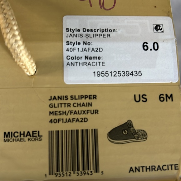 Michael Kors Janis Slippers in silver and black NIB - Picture 9 of 10